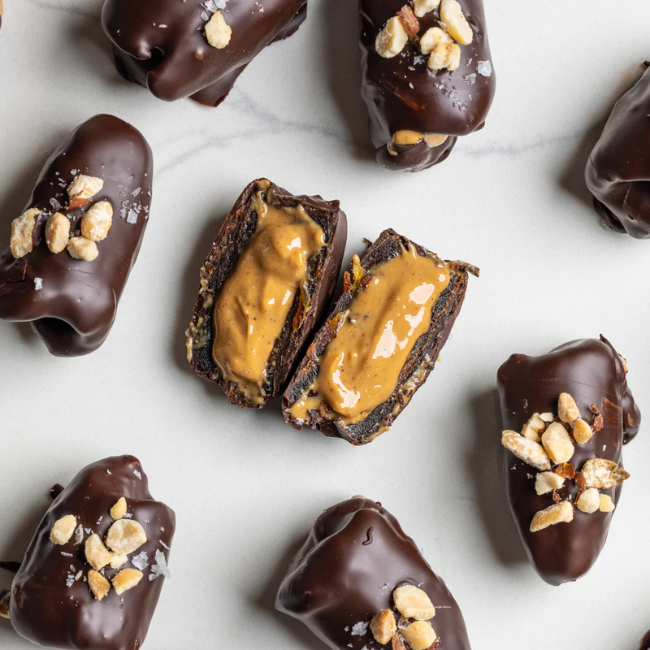 Crunchy Peanut Butter Stuffed Dates