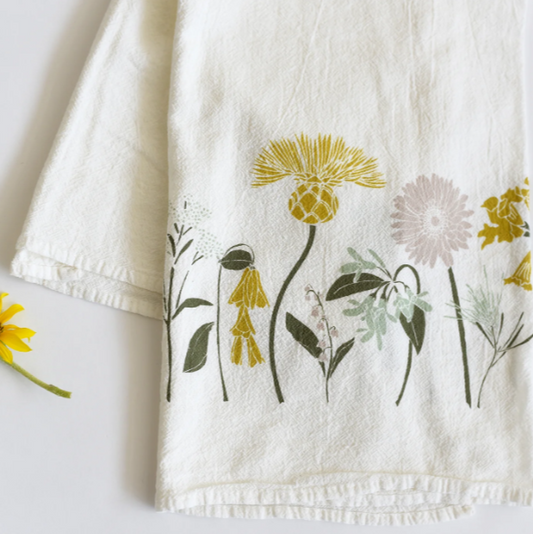 Flowers of Happiness Tea Towel